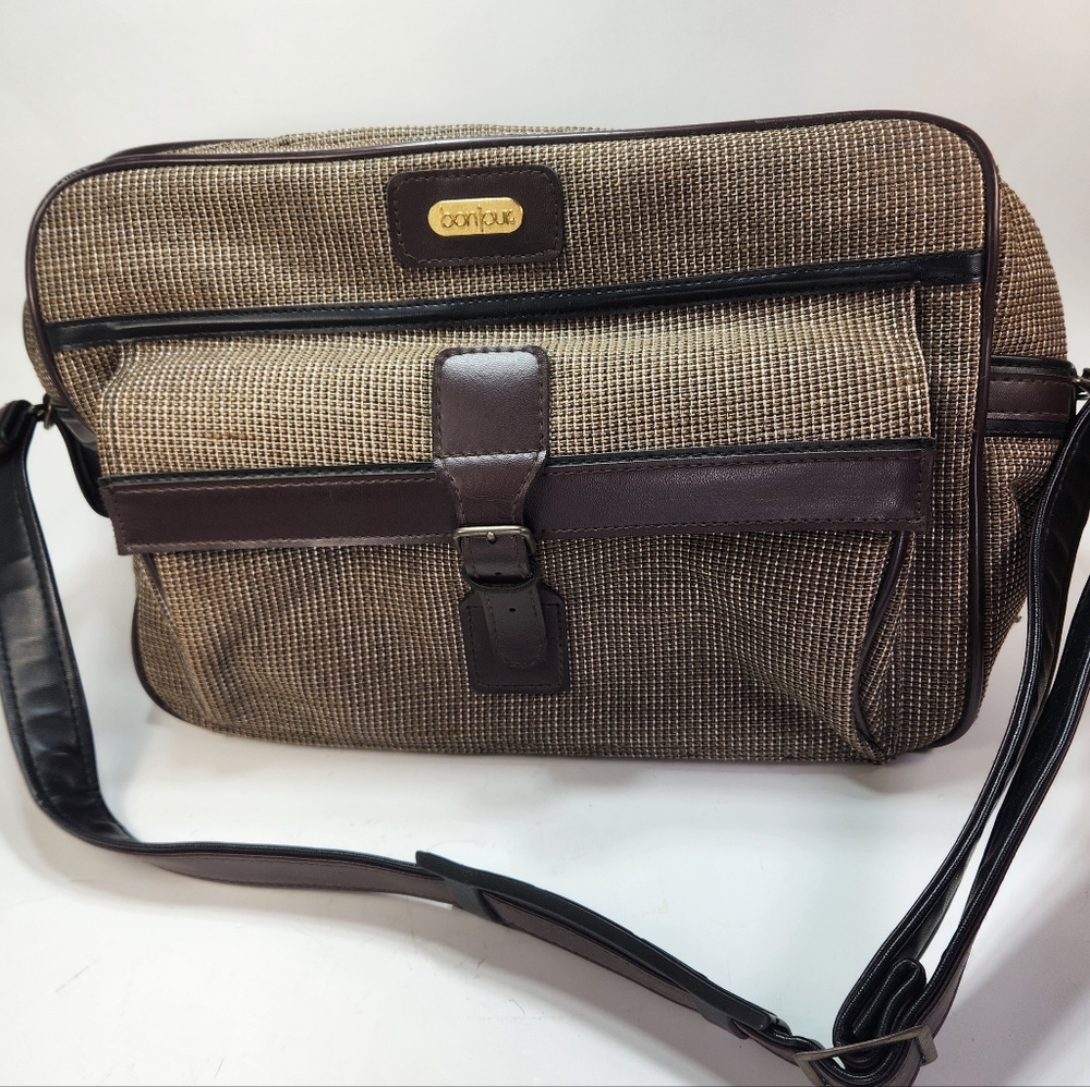 Brown and Tan Men's Bag